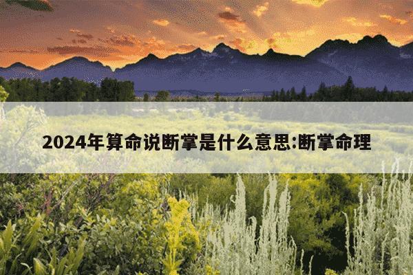 2024年算命说断掌是什么意思:断掌命理