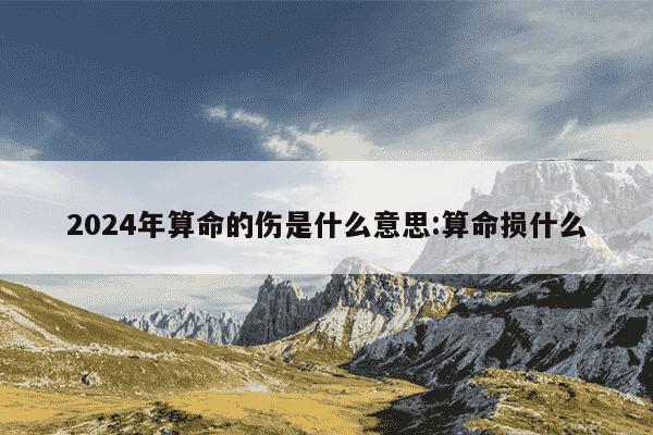 2024年算命的伤是什么意思:算命损什么