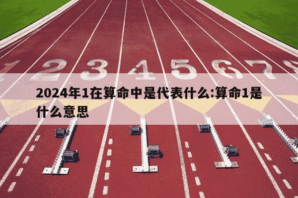 2024年1在算命中是代表什么:算命1是什么意思