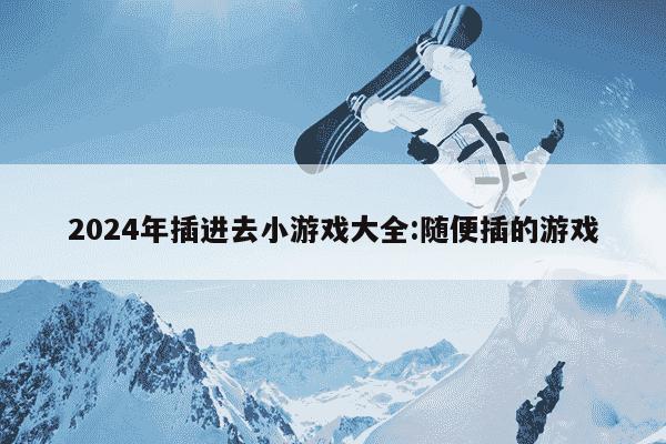 2024年插进去小游戏大全:随便插的游戏