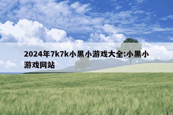 2024年7k7k小黑小游戏大全:小黑小游戏网站