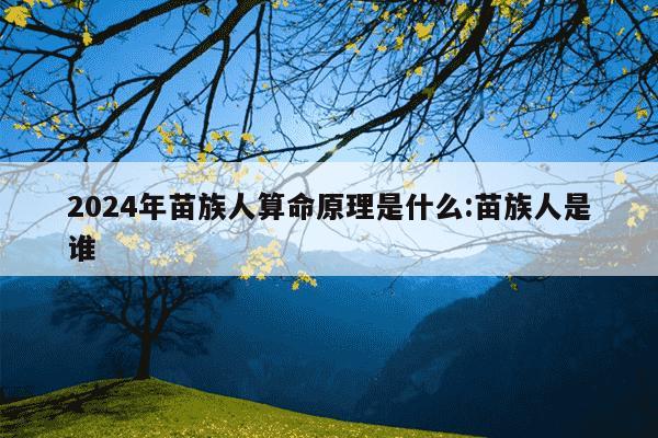 2024年苗族人算命原理是什么:苗族人是谁