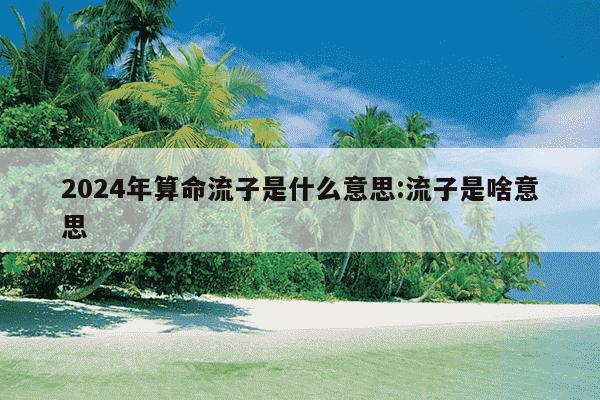 2024年算命流子是什么意思:流子是啥意思