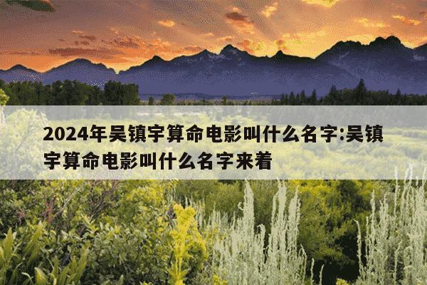 2024年吴镇宇算命电影叫什么名字:吴镇宇算命电影叫什么名字来着