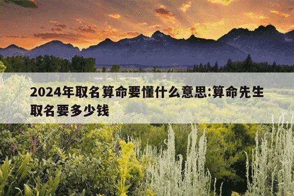 2024年取名算命要懂什么意思:算命先生取名要多少钱