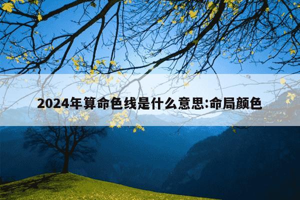 2024年算命色线是什么意思:命局颜色