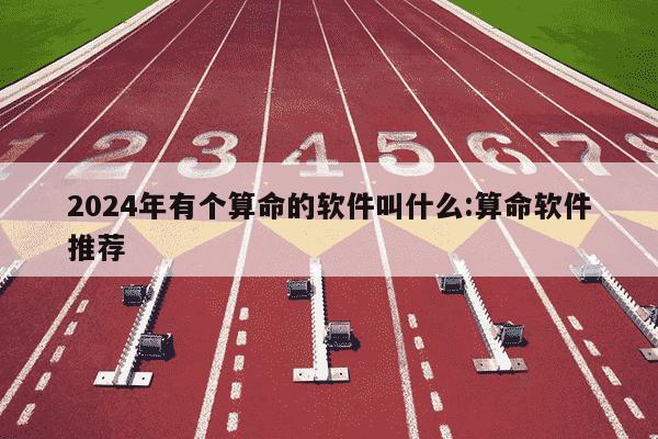 2024年有个算命的软件叫什么:算命软件推荐