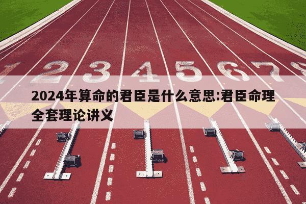 2024年算命的君臣是什么意思:君臣命理全套理论讲义