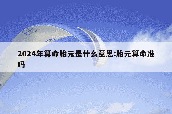 2024年算命胎元是什么意思:胎元算命准吗