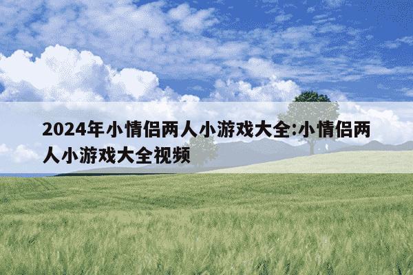 2024年小情侣两人小游戏大全:小情侣两人小游戏大全视频