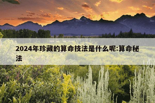 2024年珍藏的算命技法是什么呢:算命秘法