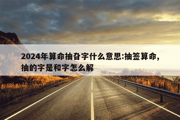 2024年算命抽旮字什么意思:抽签算命,抽的字是和字怎么解