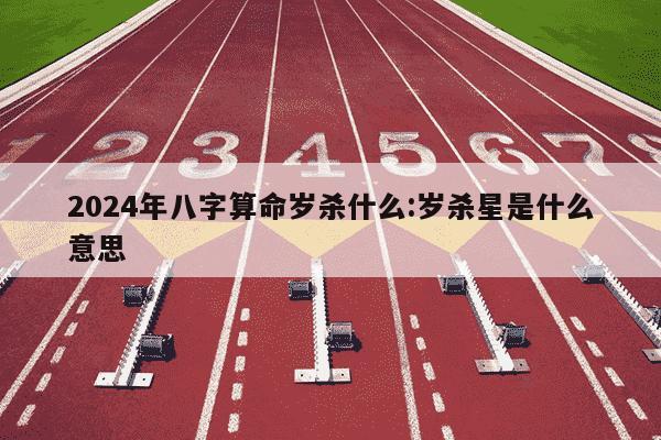 2024年八字算命岁杀什么:岁杀星是什么意思