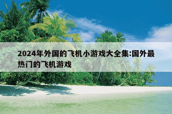 2024年外国的飞机小游戏大全集:国外最热门的飞机游戏