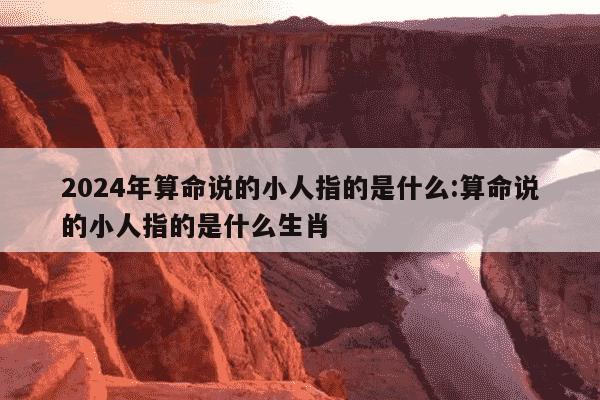 2024年算命说的小人指的是什么:算命说的小人指的是什么生肖