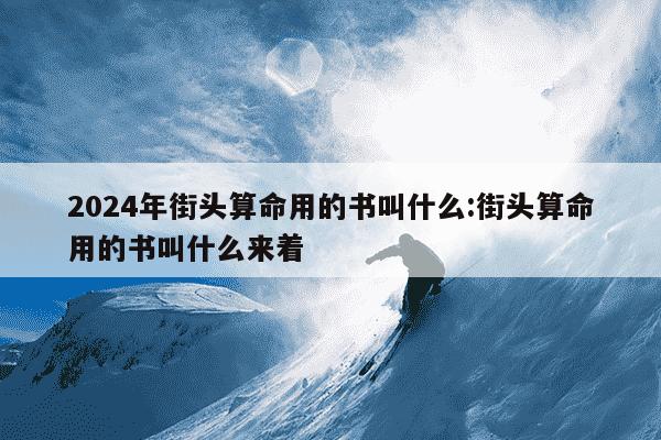 2024年街头算命用的书叫什么:街头算命用的书叫什么来着