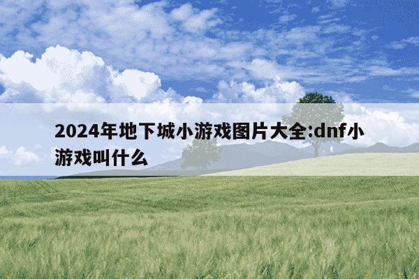 2024年地下城小游戏图片大全:dnf小游戏叫什么