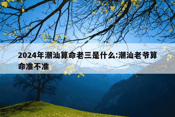 2024年潮汕算命老三是什么:潮汕老爷算命准不准