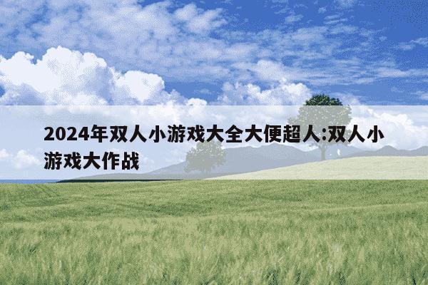 2024年双人小游戏大全大便超人:双人小游戏大作战