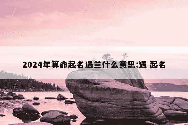 2024年算命起名遇兰什么意思:遇 起名