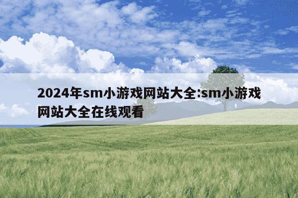 2024年sm小游戏网站大全:sm小游戏网站大全在线观看