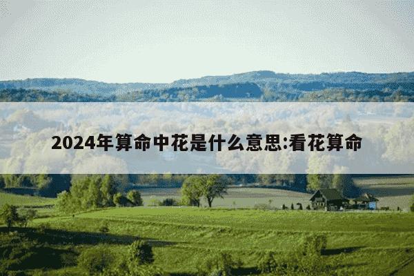 2024年算命中花是什么意思:看花算命