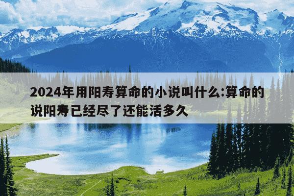 2024年用阳寿算命的小说叫什么:算命的说阳寿已经尽了还能活多久